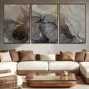 Gray Marble Fluid Wall Art – Modern Abstract Canvas Print