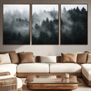 Foggy Forest Wall Art Canvas Print | 3 Panel Large Misty by MyGreatCanvas | Canvas Wall Art Prints | Photo Prints & Wall Decor
