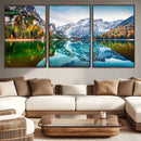 Spectacular autumn view of Braies Lake Wall Art Canvas Print by MyGreatCanvas | Canvas Wall Art Prints | Photo Prints & Wall Decor