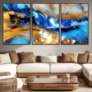 Blue Orange Marble Fluid Effect Canvas Wall Art Print by MyGreatCanvas | Canvas Wall Art Prints | Photo Prints & Wall Decor
