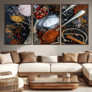 Spices and Seasonings Canvas Wall Art – Colorful Triptych by MyGreatCanvas | Canvas Wall Art Prints | Photo Prints & Wall Decor