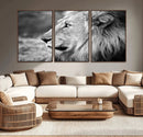 African Lion Wall Art Canvas Print – Majestic Wildlife