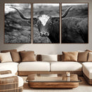 Western Home Wall Art Canvas Print, Framed Texas Longhorn by MyGreatCanvas | Canvas Wall Art Prints | Photo Prints & Wall Decor