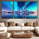 Northern Lights above Mountain Wall Art, Northern Lights