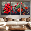 Red Pepper Kitchen and Restaurant Wall Wall Art, Red Pepper by MyGreatCanvas | Canvas Wall Art Prints | Photo Prints & Wall Decor