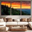 Smoky Mountains Sunset Wall Art Canvas Print | 3 Panel by MyGreatCanvas | Canvas Wall Art Prints | Photo Prints & Wall Decor