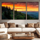 Forest Landscape Wall Art Sunset Canvas, Forest Sunset