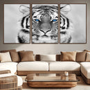 Black and White Tiger Wall Art Animal Canvas Print