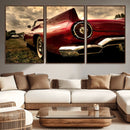 Red Classic Car Wall Art Canvas Print