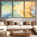 Green and Yellow Marble Fluid Effect Wall Art, Green and