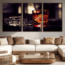 Whiskey and Cigar Canvas – Luxurious Wall Art for Home or