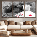 Poker Game Cards Wall Art Canvas, Multi Panel Wall Art