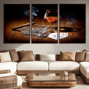Whiskey Cigar Wall Art Canvas Print Kitchen Wall