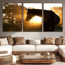 Horse at Sunset Wall Art Animal Canvas Print