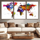 World Map Canvas Print – Detailed Map of the World Wall Art