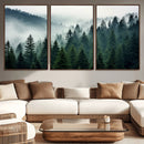 Captivating Misty Forest Wall Art Premium Canvas Print,