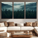 Captivating Misty Forest Wall Art Premium Canvas Print,