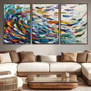 Modern Abstract Fish Shoal Wall Art Canvas Print, Colorful by MyGreatCanvas | Canvas Wall Art Prints | Photo Prints & Wall Decor