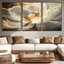 Gold Floral Wall Art Canvas Print, Framed Modern Flower Art by MyGreatCanvas | Canvas Wall Art Prints | Photo Prints & Wall Decor
