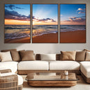 Golden Hour Beach Sunset Wall Art | Canvas Print | Ready to