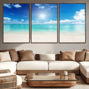 Blue Ocean Wall Art Canvas Print - Tranquil Ocean Paradise