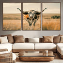 Texas Cow Wall Art Canvas Print for Farm House Wall Decor, by MyGreatCanvas | Canvas Wall Art Prints | Photo Prints & Wall Decor