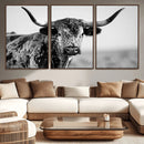 Texas Highland Cow Longhorn Canvas Print - Rustic Farmhouse by MyGreatCanvas | Canvas Wall Art Prints | Photo Prints & Wall Decor