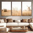 Vintage Farmhouse Triptych Wall Art – Giclée Canvas