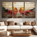 Abstract Angel Wings Canvas Wall Art – Framed and Ready to