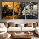 Bear and Bull Wall Art Canvas Print – Abstract Animal