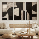 Abstract Brown Wabi Sabi Canvas Print Set – Minimalist