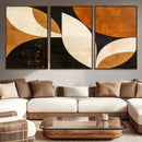 Geometric Abstract Wall Art Canvas Print, Mid Century Modern