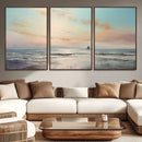 Abstract Ocean Wall Art -  Boat Wall Art Canvas Print