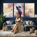 Abstract Watercolor Golf Player Wall Art Canvas Print