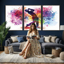 Colorful Golfer Swing Wall Art Canvas Print - Ready to Hang,