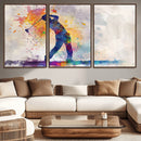 Watercolor Golf Swing Wall Art Canvas Print | Vibrant