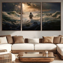 Jesus Walking on Water Wall Art Canvas Print - Religious