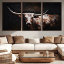 Texas Longhorn Wall Art Canvas Print | Western Ranch Decor |
