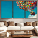 Carl Fredricksen, Up Movie Wall Art, Colorful Balloon House