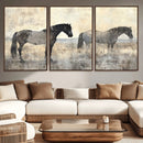 Vintage Horses Wall Art Canvas Print