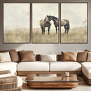 Chines Style Grunge Horses Wall Art Canvas Print