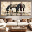 Chinese Style Abstract Black Horses Wall Art Canvas Print - by MyGreatCanvas | Canvas Wall Art Prints | Photo Prints & Wall Decor