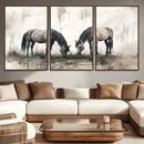 Chines Ink Style Vintage Horses Wall Art Canvas Print for by MyGreatCanvas | Canvas Wall Art Prints | Photo Prints & Wall Decor