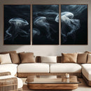 Jellyfish Wall Art Canvas Print, Elegant Wall Decor