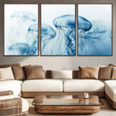 Blue Jellyfish Wall Art Canvas Print