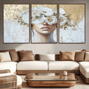 Golden Petal Wall Art - Canvas Print Flower Head Woman