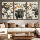 Texas Longhorn Wall Art Canvas Print – Herd Abstract Cow by MyGreatCanvas | Canvas Wall Art Prints | Photo Prints & Wall Decor