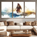 Watercolor Jesus Walking Wall Art Print, Jesus Water Canvas