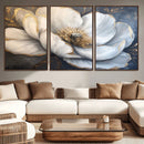 White Magnolia Flower Wall Art Canvas Print | Abstract