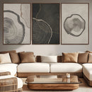 Minimalist Tree Rings Wall Art | Modern Abstract Canvas